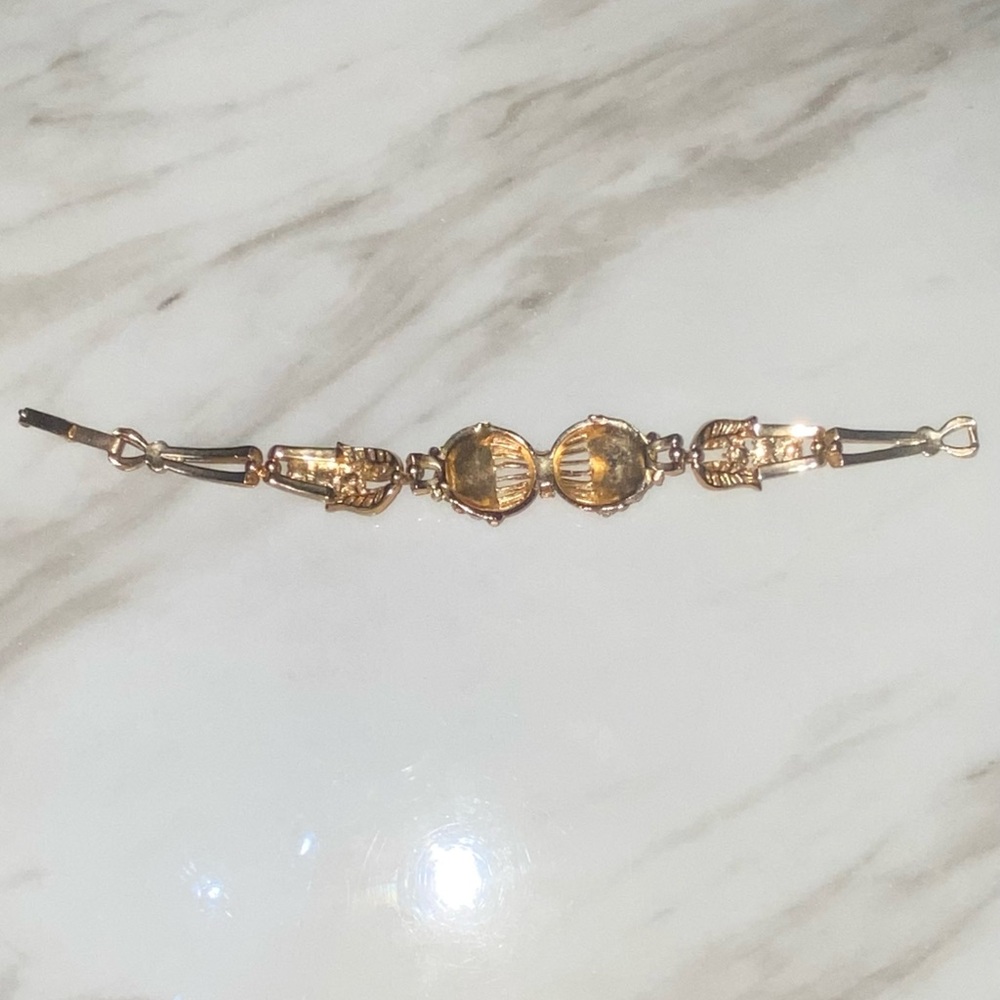 Elegant Vintage Gold and Crystal Bracelet